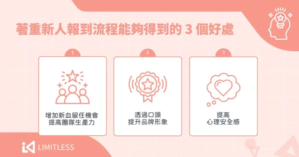 著重新人報到流程能夠得到的 3 個好處